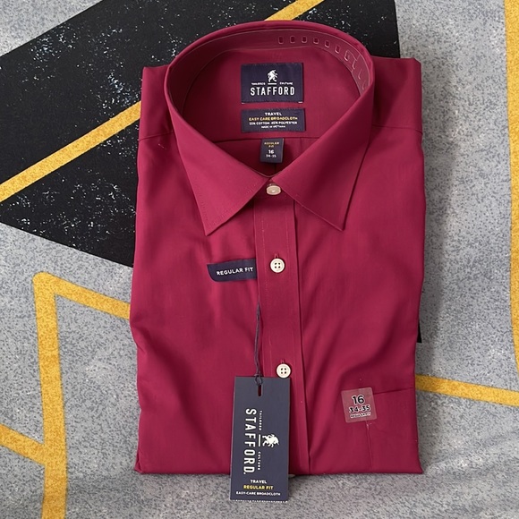 Stafford Regular Fit Dress Shirt | Size 16 - Picture 7 of 9